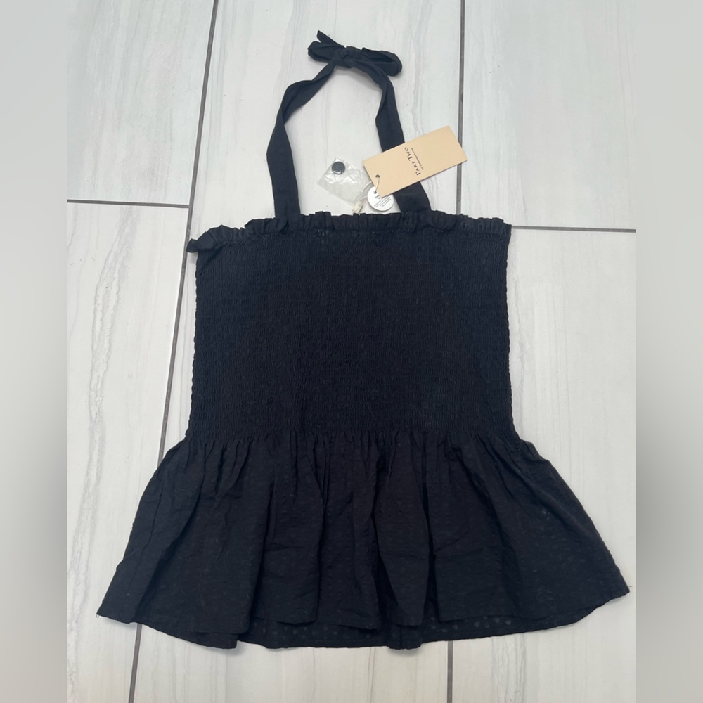 Part Two 100% Cotton Black Smocked Top (wear straps 2 ways) - Picture 5 of 7
